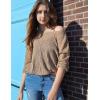 image:imageZeagoo Crochet Tops for Women Off The Shoulder Sweaters Summer Long Sleeve Hollow Out Knit Beach Clothes SXXLKhaki