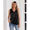 image:imageZeagoo Satin Blouse for Women Summer Tank Tops Dressy Casual Silk Camisoles Sleeveless ShirtsBlack
