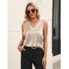 image:imageZeagoo Satin Blouse for Women Summer Tank Tops Dressy Casual Silk Camisoles Sleeveless ShirtsChampagne