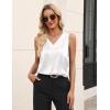 image:imageZeagoo Satin Blouse for Women Summer Tank Tops Dressy Casual Silk Camisoles Sleeveless ShirtsWhite