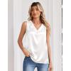 image:imageZeagoo Satin Blouse for Women Summer Tank Tops Dressy Casual Silk Camisoles Sleeveless ShirtsWhite