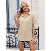image:imageZeagoo Short Sleeve Button Up Shirts for Women Business Casual Tops Lightweight 2026 Summer Blouses Khaki M