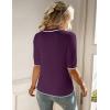 image:imageZeagoo Women Short Sleeve Sweater Summer Crew Neck Dressy Casual Soft Knit Pullover Tops TrendyDark Purple