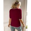 image:imageZeagoo Women Short Sleeve Sweater Summer Crew Neck Dressy Casual Soft Knit Pullover Tops TrendyDark Red