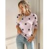 image:imageZeagoo Women Short Sleeve Sweater Summer Crew Neck Dressy Casual Soft Knit Pullover Tops TrendyFloral Jh455 Pinkwhite