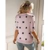 image:imageZeagoo Women Short Sleeve Sweater Summer Crew Neck Dressy Casual Soft Knit Pullover Tops TrendyFloral Jh455 Pinkwhite