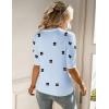 image:imageZeagoo Women Short Sleeve Sweater Summer Crew Neck Dressy Casual Soft Knit Pullover Tops TrendyFloral Jh528 Bluewhite