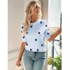 image:imageZeagoo Women Short Sleeve Sweater Summer Crew Neck Dressy Casual Soft Knit Pullover Tops TrendyFloral Jh528 Bluewhite