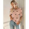image:imageZeagoo Women Short Sleeve Sweater Summer Crew Neck Dressy Casual Soft Knit Pullover Tops TrendyFloral Jh618 Coralwhite