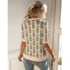 image:imageZeagoo Women Short Sleeve Sweater Summer Crew Neck Dressy Casual Soft Knit Pullover Tops TrendyFloral Khakiorange
