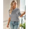 image:imageZeagoo Women Short Sleeve Sweater Summer Crew Neck Dressy Casual Soft Knit Pullover Tops TrendyGray