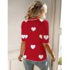 image:imageZeagoo Women Short Sleeve Sweater Summer Crew Neck Dressy Casual Soft Knit Pullover Tops TrendyHeart Redwhite