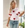 image:imageZeagoo Women Short Sleeve Sweater Summer Crew Neck Dressy Casual Soft Knit Pullover Tops TrendyHeart Whitered
