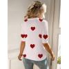 image:imageZeagoo Women Short Sleeve Sweater Summer Crew Neck Dressy Casual Soft Knit Pullover Tops TrendyHeart Whitered