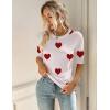 image:imageZeagoo Women Short Sleeve Sweater Summer Crew Neck Dressy Casual Soft Knit Pullover Tops TrendyHeart Whitered