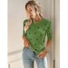 image:imageZeagoo Women Short Sleeve Sweater Summer Crew Neck Dressy Casual Soft Knit Pullover Tops TrendyPolka Pots Green 271