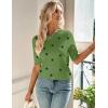 image:imageZeagoo Women Short Sleeve Sweater Summer Crew Neck Dressy Casual Soft Knit Pullover Tops TrendyPolka Pots Green 271