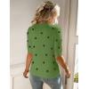 image:imageZeagoo Women Short Sleeve Sweater Summer Crew Neck Dressy Casual Soft Knit Pullover Tops TrendyPolka Pots Green 271