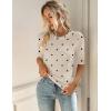 image:imageZeagoo Women Short Sleeve Sweater Summer Crew Neck Dressy Casual Soft Knit Pullover Tops TrendyPolka Pots Khaki 442