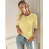 image:imageZeagoo Women Short Sleeve Sweater Summer Crew Neck Dressy Casual Soft Knit Pullover Tops TrendyYellow