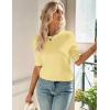 image:imageZeagoo Women Short Sleeve Sweater Summer Crew Neck Dressy Casual Soft Knit Pullover Tops TrendyYellow