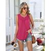 image:imageZeagoo Women Summer Tank Tops Loose Fit Flowy Boho Pleated Sleeveless Shirts Crew Neck Dressy Casual Tunic Trendy BlousesHot Pink