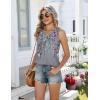image:imageZeagoo Women Summer Tank Tops Loose Fit Flowy Boho Pleated Sleeveless Shirts Crew Neck Dressy Casual Tunic Trendy BlousesPrinted Floral Hf36