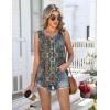 image:imageZeagoo Women Summer Tank Tops Loose Fit Flowy Boho Pleated Sleeveless Shirts Crew Neck Dressy Casual Tunic Trendy BlousesPrinted Paisley Mz779