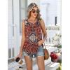 image:imageZeagoo Women Summer Tank Tops Loose Fit Flowy Boho Pleated Sleeveless Shirts Crew Neck Dressy Casual Tunic Trendy BlousesPrinted Paisley Mz870