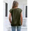 image:imageZeagoo Women Tops Silk Satin Blouses V Neck Summer Shirts Cap Sleeve Business Casual Dressy Spring ClothingArmy Green