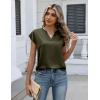 image:imageZeagoo Women Tops Silk Satin Blouses V Neck Summer Shirts Cap Sleeve Business Casual Dressy Spring ClothingArmy Green