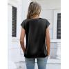 image:imageZeagoo Women Tops Silk Satin Blouses V Neck Summer Shirts Cap Sleeve Business Casual Dressy Spring ClothingBlack