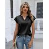 image:imageZeagoo Women Tops Silk Satin Blouses V Neck Summer Shirts Cap Sleeve Business Casual Dressy Spring ClothingBlack