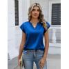 image:imageZeagoo Women Tops Silk Satin Blouses V Neck Summer Shirts Cap Sleeve Business Casual Dressy Spring ClothingBlue