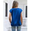 image:imageZeagoo Women Tops Silk Satin Blouses V Neck Summer Shirts Cap Sleeve Business Casual Dressy Spring ClothingBlue