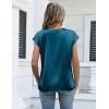 image:imageZeagoo Women Tops Silk Satin Blouses V Neck Summer Shirts Cap Sleeve Business Casual Dressy Spring ClothingBlue Green
