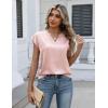 image:imageZeagoo Women Tops Silk Satin Blouses V Neck Summer Shirts Cap Sleeve Business Casual Dressy Spring ClothingChampagne