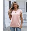 image:imageZeagoo Women Tops Silk Satin Blouses V Neck Summer Shirts Cap Sleeve Business Casual Dressy Spring ClothingChampagne