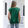 image:imageZeagoo Women Tops Silk Satin Blouses V Neck Summer Shirts Cap Sleeve Business Casual Dressy Spring ClothingGreen