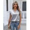 image:imageZeagoo Women Tops Silk Satin Blouses V Neck Summer Shirts Cap Sleeve Business Casual Dressy Spring ClothingLight Grey