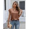 image:imageZeagoo Women Tops Silk Satin Blouses V Neck Summer Shirts Cap Sleeve Business Casual Dressy Spring ClothingLight Khaki