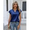 image:imageZeagoo Women Tops Silk Satin Blouses V Neck Summer Shirts Cap Sleeve Business Casual Dressy Spring ClothingNavy Blue