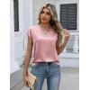 image:imageZeagoo Women Tops Silk Satin Blouses V Neck Summer Shirts Cap Sleeve Business Casual Dressy Spring ClothingPink