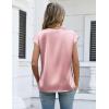 image:imageZeagoo Women Tops Silk Satin Blouses V Neck Summer Shirts Cap Sleeve Business Casual Dressy Spring ClothingPink