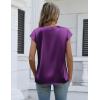 image:imageZeagoo Women Tops Silk Satin Blouses V Neck Summer Shirts Cap Sleeve Business Casual Dressy Spring ClothingPurple