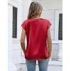 image:imageZeagoo Women Tops Silk Satin Blouses V Neck Summer Shirts Cap Sleeve Business Casual Dressy Spring ClothingRed