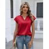 image:imageZeagoo Women Tops Silk Satin Blouses V Neck Summer Shirts Cap Sleeve Business Casual Dressy Spring ClothingRed