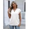 image:imageZeagoo Women Tops Silk Satin Blouses V Neck Summer Shirts Cap Sleeve Business Casual Dressy Spring ClothingWhite