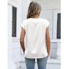 image:imageZeagoo Women Tops Silk Satin Blouses V Neck Summer Shirts Cap Sleeve Business Casual Dressy Spring ClothingWhite