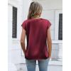 image:imageZeagoo Women Tops Silk Satin Blouses V Neck Summer Shirts Cap Sleeve Business Casual Dressy Spring ClothingWine Red
